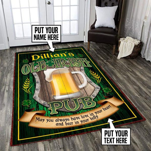 Personalized Irish Pub Area Rug Carpet 5 - Image 2