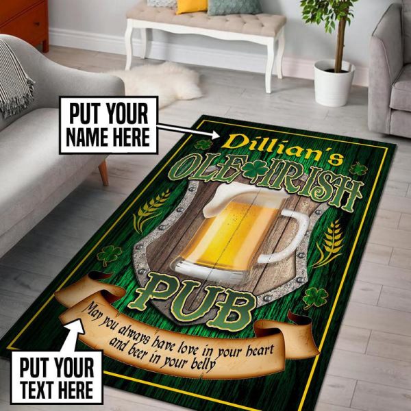 Personalized Irish Pub Area Rug Carpet 5