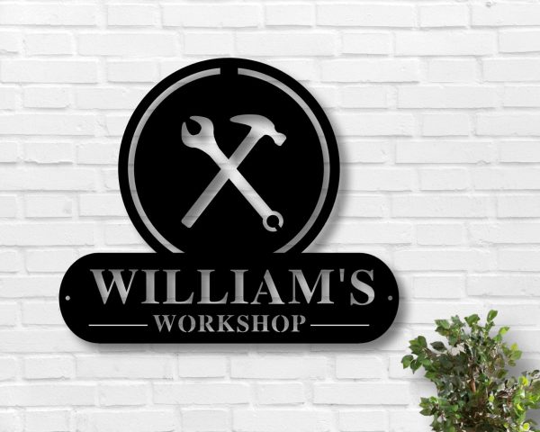 Fathers Day Gift Personalized Workshop Sign Persona