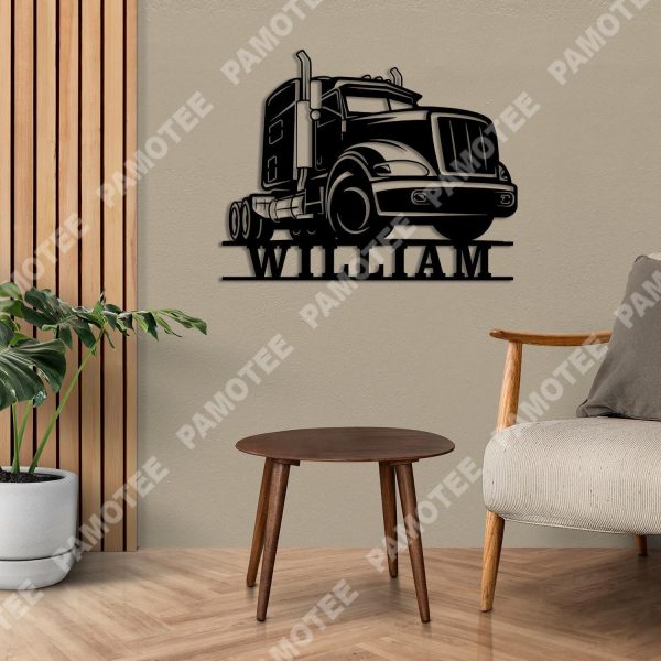 Customized Your Name Trucker Metal Art, Home Decoration, Metal Laser C - Image 3