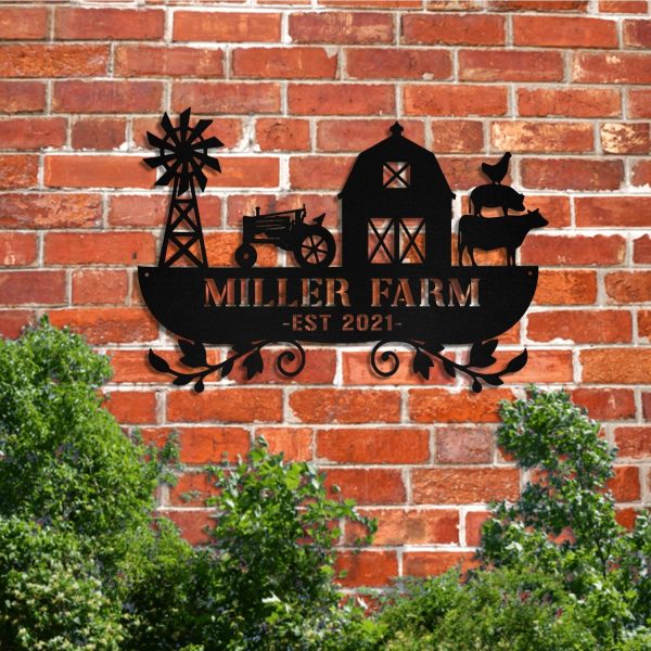 Personalized Metal Farm Sign Barn Cow Cattle Pig Rooster Chicken Monog - Image 3