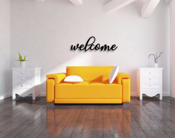 Welcome Metal Wall Sign Entryway Decor Bathroom Wall Decor Living Room