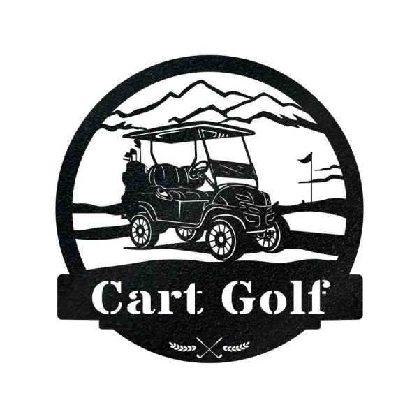 Golf Cart Custom Monogram Metal Sign Decor Personalized Metal Sign Per - Image 2