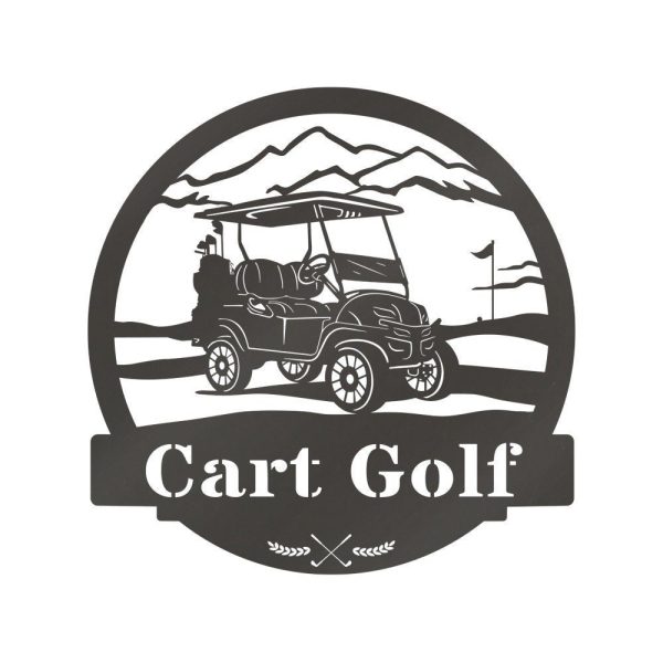 Golf Cart Custom Monogram Metal Sign Decor Personalized Metal Sign Per - Image 3