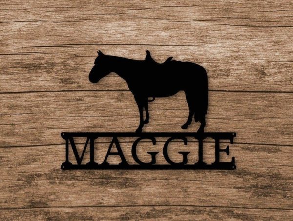 Custom Metal Western Horse Stall Sign Personalized Horse Stall Plaque