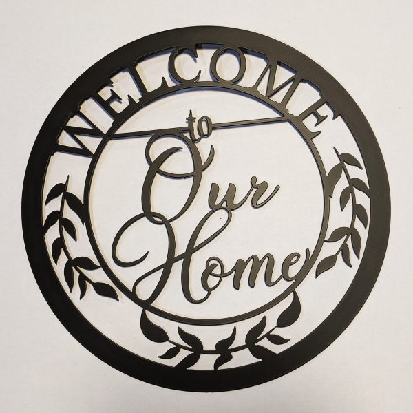 Welcome To Our Home Round Metal Sign Steel Housewarming Gift Decoratio