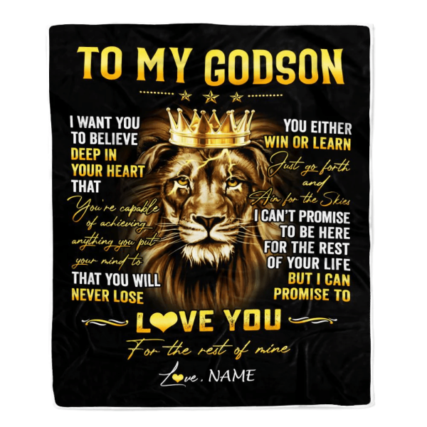 Personalized To My Godson Blanket From Aunt Uncle Godmother You Will N