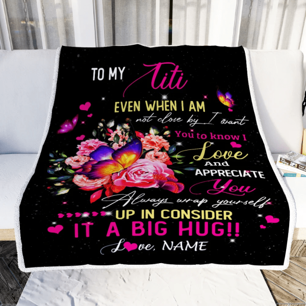 Personalized To My Titi From Niece Nephew Blanket It A Big Hug I Love - Image 4