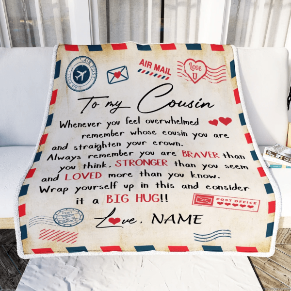 Personalized To My Cousin Blanket Mail Letter Cousin Birthday Graduati - Image 2