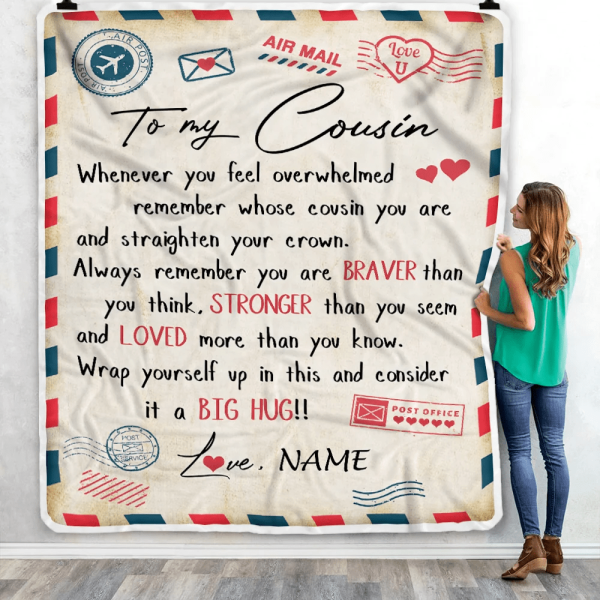 Personalized To My Cousin Blanket Mail Letter Cousin Birthday Graduati - Image 3