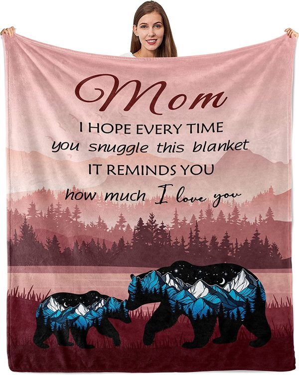 Mother Bear Blanket Gift for Mom Blanket To My Mom Fleece Blanket I Ho