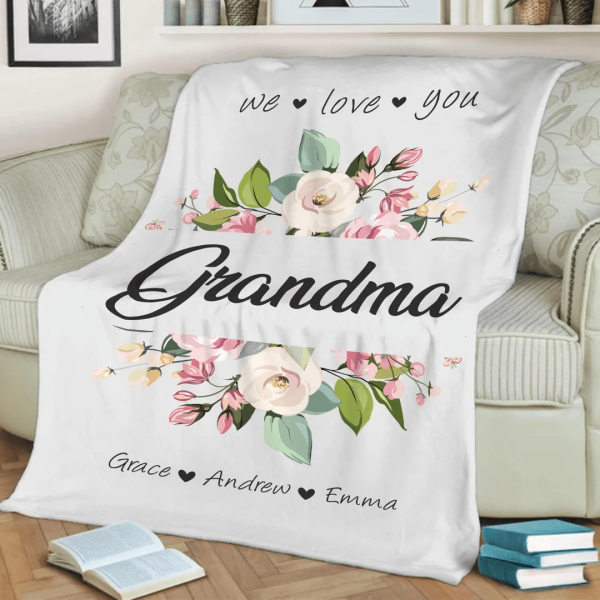 Custom Grandparents Blanket, Gift For Birthday Christmas New Year From