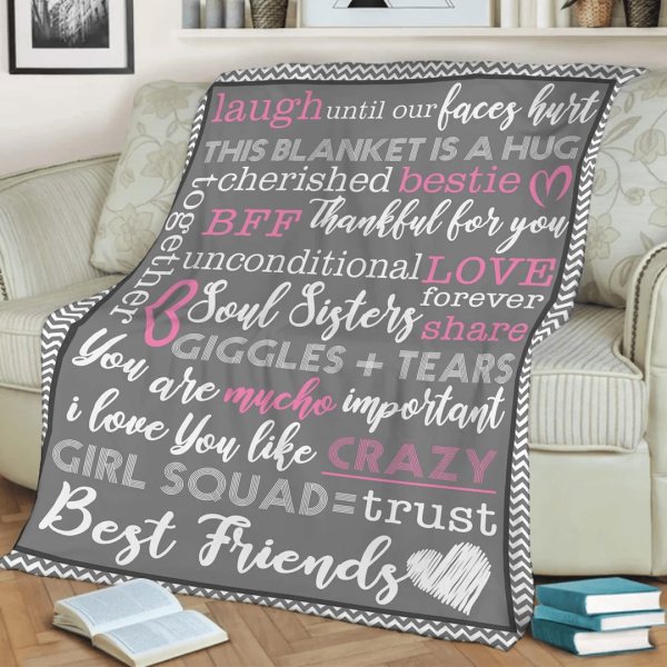 Best Friends Forever, To My Soul Sister Blanket, Bestie Blanket Gift,