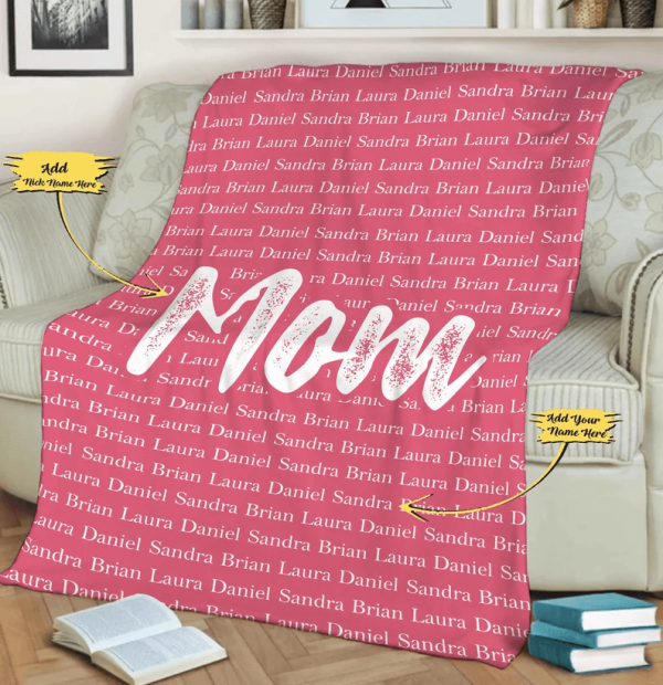 Multi Names Customized Blanket, Blanket With Names, Mother's Day Gift, - Image 2