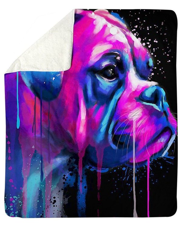 Boxer Water Color Digital Art Fleece Blanket