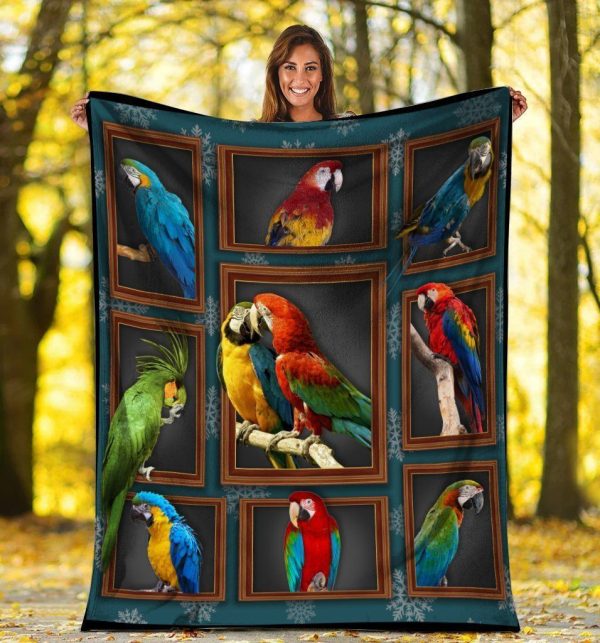 3d Parrot Bird Lover Gift Printed Fleece Blanket