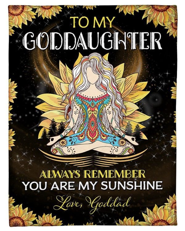 Goddad Gift To Goddaughter You Are My Sunshine Fleece Blanket