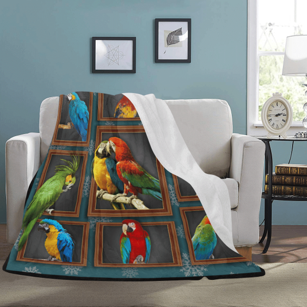 3d Parrot Bird Lover Gift Printed Fleece Blanket - Image 3