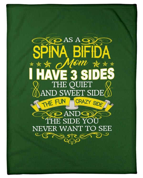 Spina Bifida Mom Has 3 Sides Custom Design Fleece Blanket - Image 2