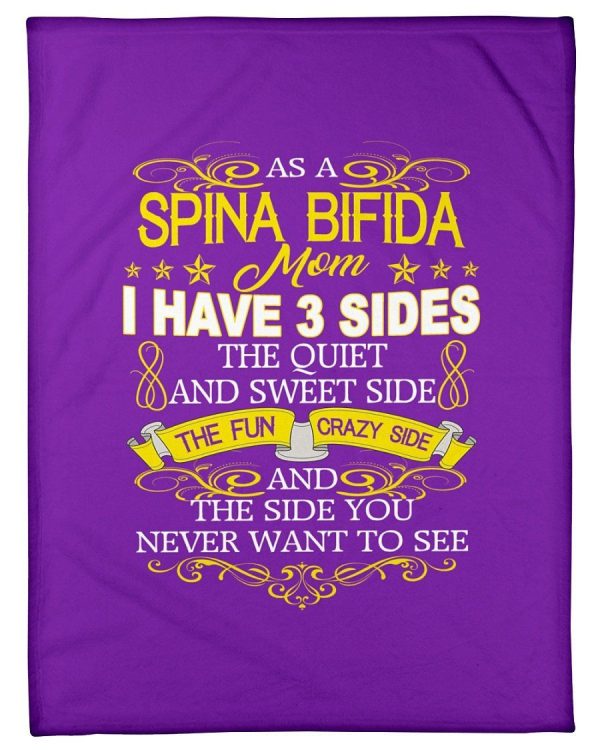 Spina Bifida Mom Has 3 Sides Custom Design Fleece Blanket - Image 3