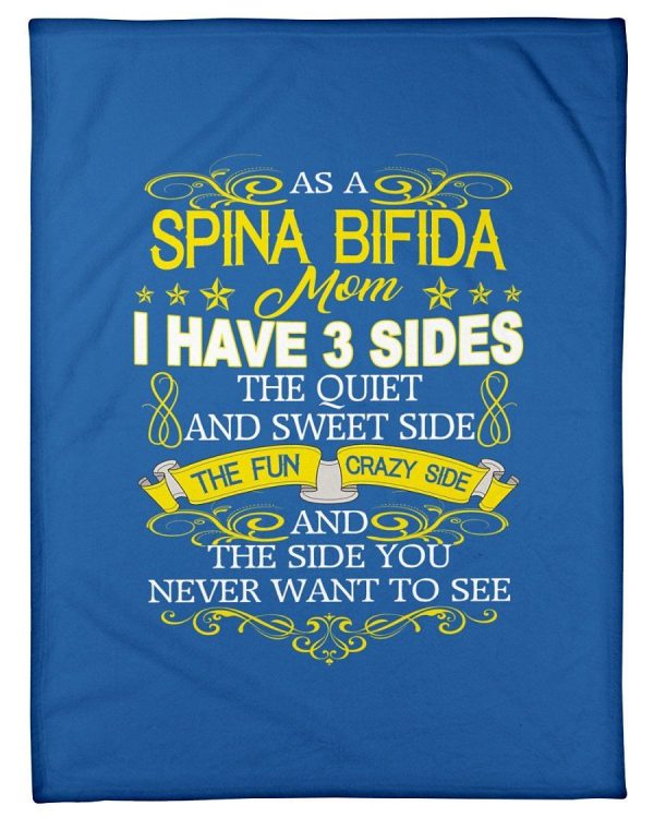 Spina Bifida Mom Has 3 Sides Custom Design Fleece Blanket - Image 4