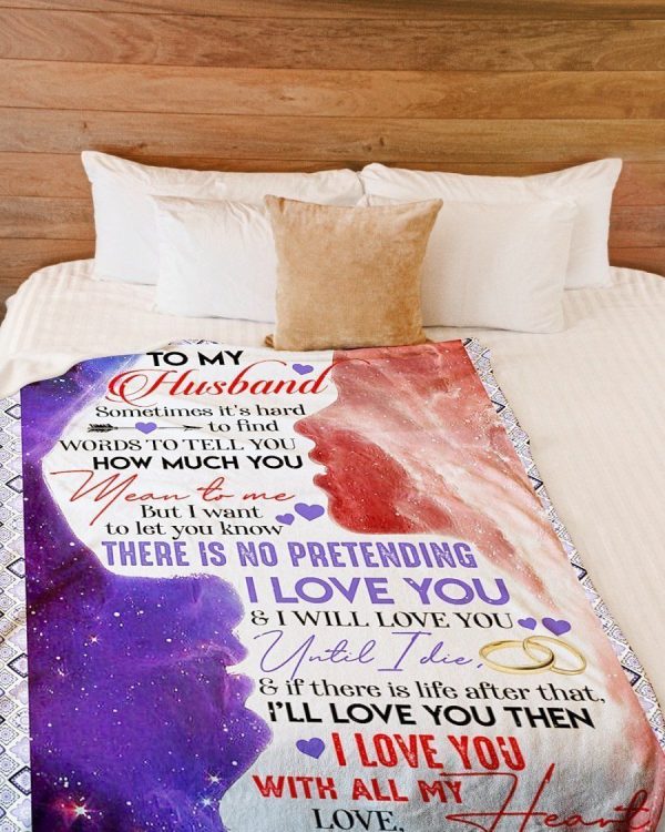 There Is No Pretending I Love You Rings To My Husband Fleece Blanket - Image 3