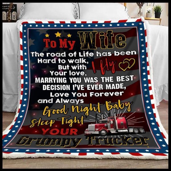 Trucker Gift For Wife Love You Forever And Always Blanket - Image 2