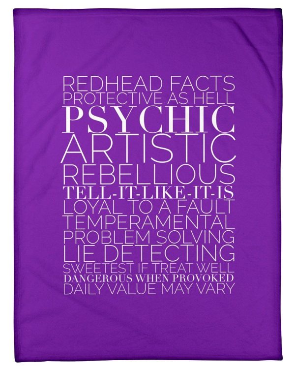 Redhead Facts Protective As Hell Psychic Artistic Rebellious Fleece Bl - Image 3