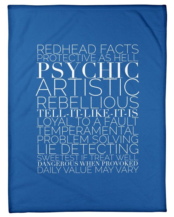 Redhead Facts Protective As Hell Psychic Artistic Rebellious Fleece Bl - Image 4