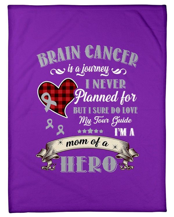 Brain Cancer Never Give Up Fleece Blanket - Image 3