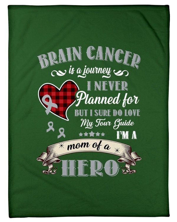 Brain Cancer Never Give Up Fleece Blanket - Image 2