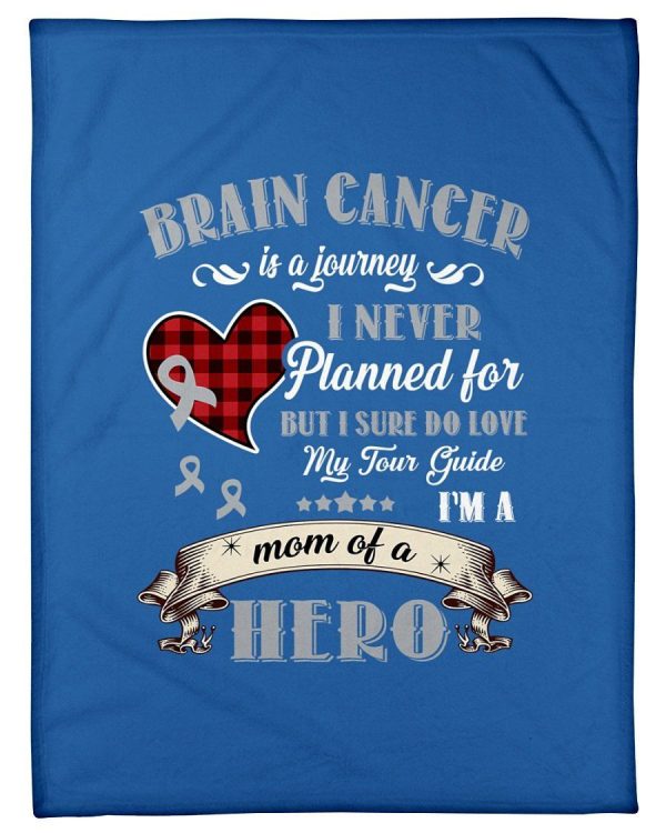 Brain Cancer Never Give Up Fleece Blanket - Image 4