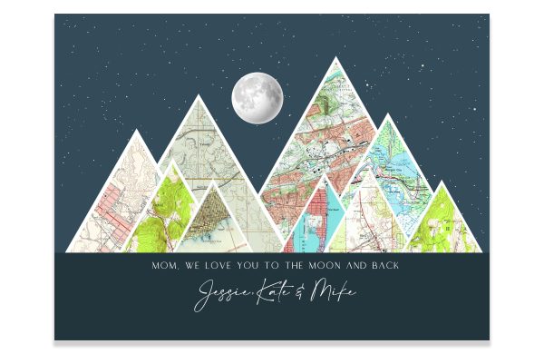 here Canvas Map of Us, Personalized Map Canvas, Mothers Day Gift from Son, Mom Gift