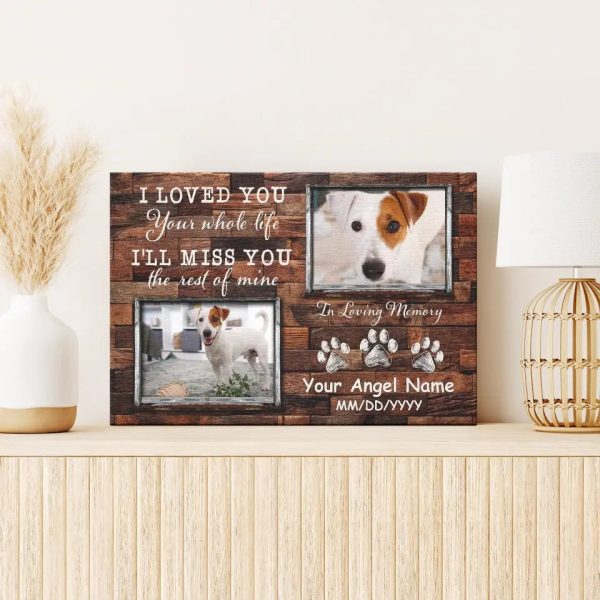 Personalized Photo Canvas Prints, Dog Loss Gifts, Pet Memorial Gifts, Dog Sympathy, I Loved You Dem Canvas