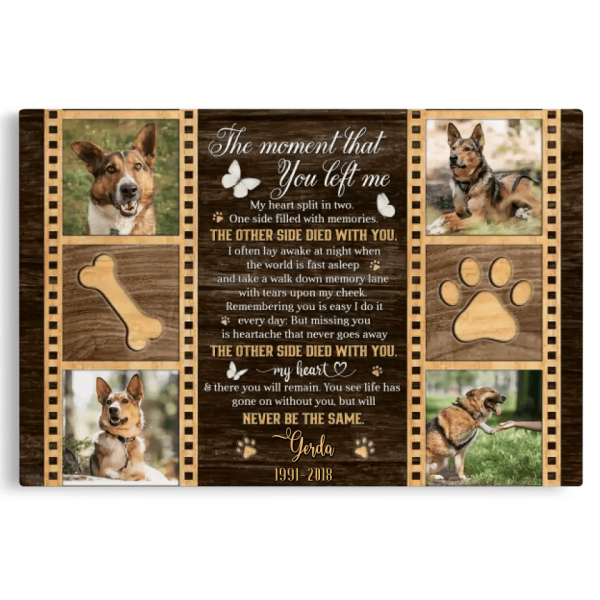 Personalized Canvas Prints, Custom Photo, Dog Memorial Passing Gift, Dog Gift, The Moment That You Left Me Dem Canvas - Image 7