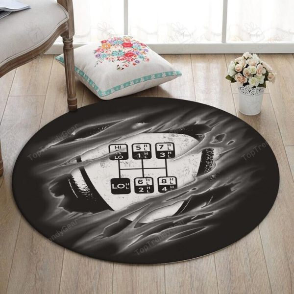 Truckdriver Living Room Round Mat Circle Rug Truck Driver - Image 2