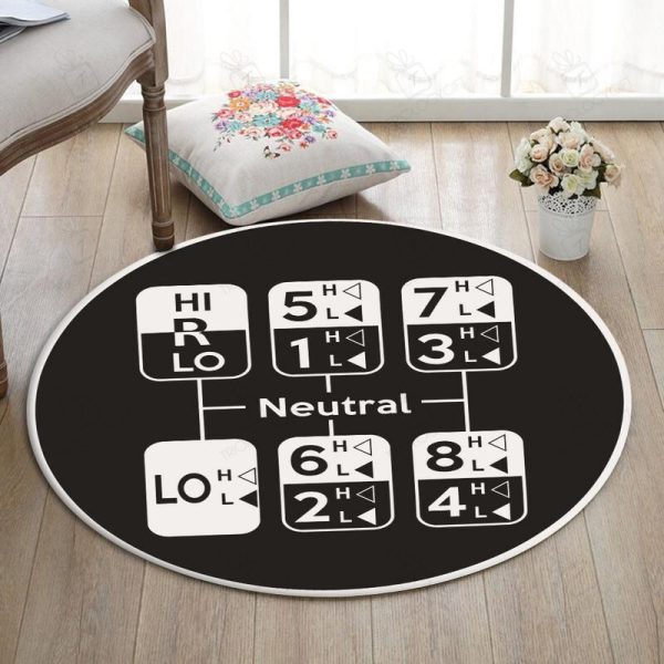 Truckdriver Living Room Round Mat Circle Rug Truck Driver