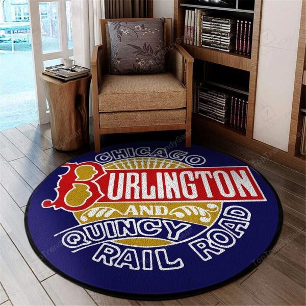 Cbqrr Living Room Round Mat Circle Rug Chicago, Burlington And Quincy Railroad - Image 2