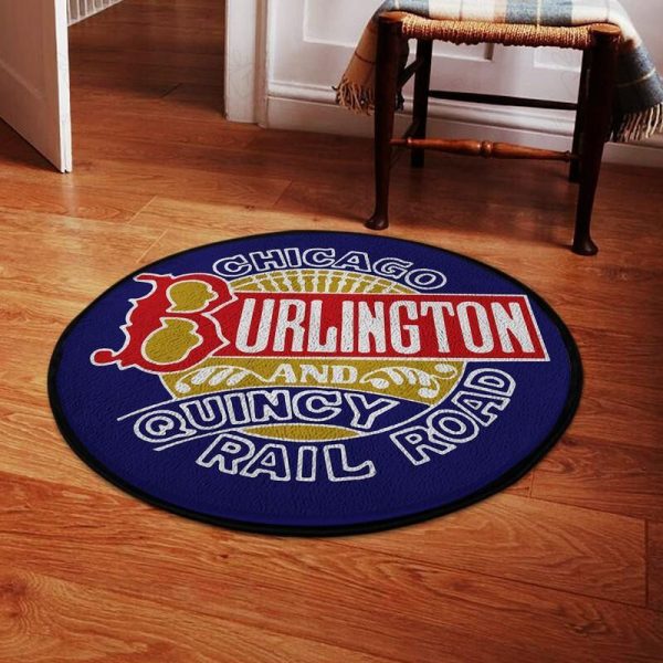 Cbqrr Living Room Round Mat Circle Rug Chicago, Burlington And Quincy Railroad