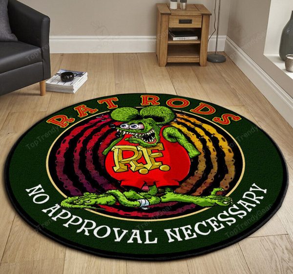 Rat Rod No Approval Necessary Round Mat Round Floor Mat Room Rugs Carpet Outdoor Rug Washable Rugs - Image 3