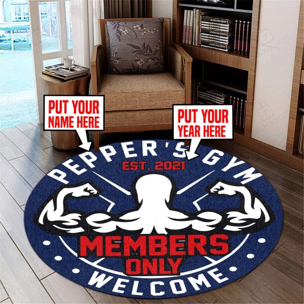 Personalized Gym Room Round Mat Round Floor Mat Room Rugs Carpet Outdoor Rug Washable Rugs - Image 2