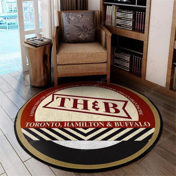 Thbrr Round Mat Toronto Hamilton & Buffalo Railroad Round Floor Mat Room Rugs Carpet Outdoor Rug Washable Rugs - Image 2