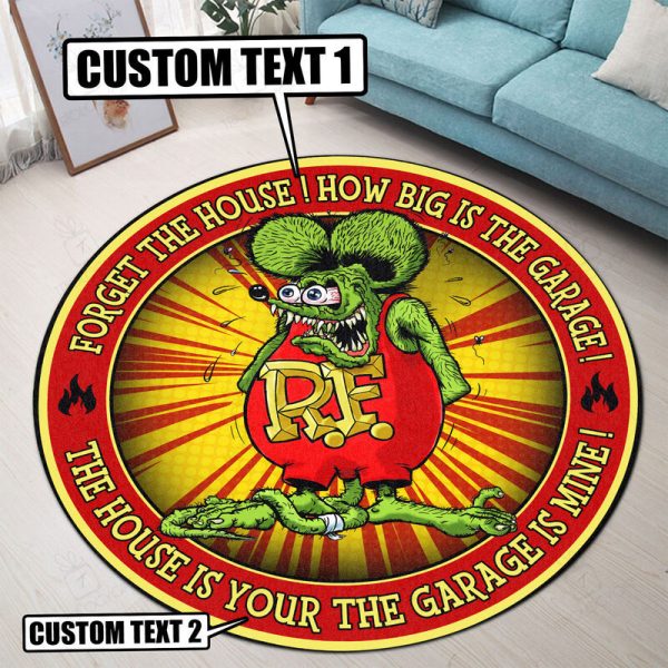 Personalized Hot Rod Round Mat Round Floor Mat Room Rugs Carpet Outdoor Rug Washable Rugs