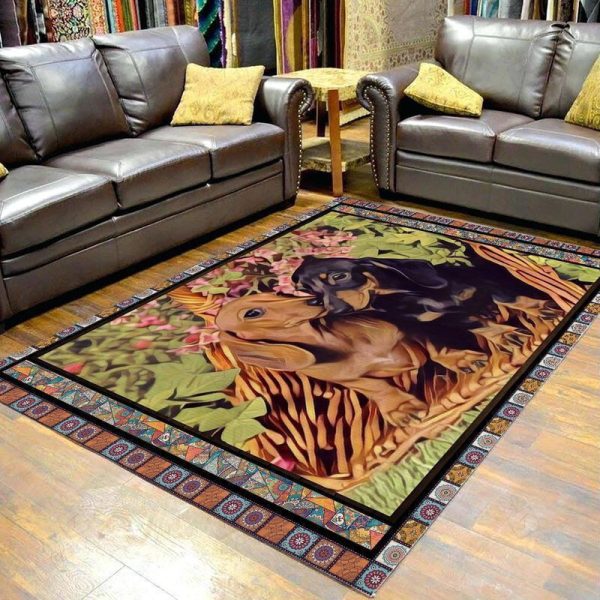 Dachshund Friend Area Rugs For Living Room Rectangle Rug Bedroom Rugs Carpet Flooring Gift RS137775|Rosabella Print