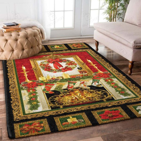 Merry Christmas Rectangle Area Rugs Carpet For Living Room, Bedroom, Kitchen Rugs, Non-Slip Carpet Rp122023 Print